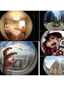 1pc Black 3-In-1 Wide Angle Fisheye Lens, Magnifier, 180° Fisheye, Wide Angle Macro Selfie Lens, Made Of Aluminum Alloy Body + Acrylic Lens, Good Light Transmittance, Polished Surface, Lightweight - 3-in-1 Camera - View 3