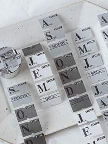 1 Roll English Text Decorative Adhesive Tape, Suitable For Scrapbooking, Planner, Diary, Magazine Collage - Label Font Series - View 7