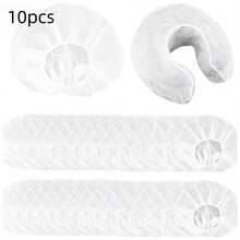 10pcs U-Shaped Headrest Covers Fitted Disposable Non-Woven Fitted Face Cradle Covers Beauty Salon SPA Elastic Pillowcase - White - View 10