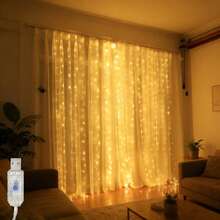 1入 USB LED 裝飾簾燈 附遙控器,適用於婚禮、居家裝飾、單身派對 - USB窗簾燈 - 查看 29