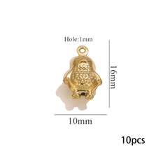 Bộ 10 mặt dây chuyền hình động vật và đại dương bằng thép không gỉ 304 mạ vàng 18K, gồm sao biển/vỏ sò/rùa/voi/cú, dùng để tự làm vòng cổ, vòng tay và trang sức. Không gây dị ứng và chống gỉ. - mặt dây chuyền - Xem 23