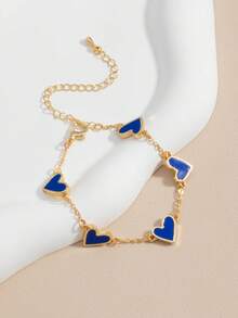 1 pieza Brazalete con forma de corazón de moda, adecuado para uso diario - Azul - Ver 2
