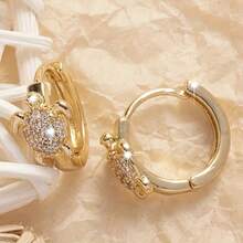 1 Pair Women's Classic Retro Minimalist Earrings | Timeless Daily Wear Accessory - Round Snowflake Earrings - View 4