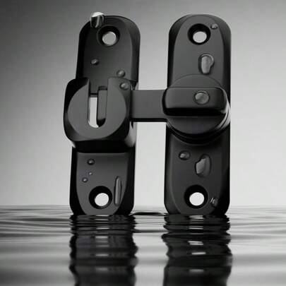 Heavy-Duty Anti-Theft Door Lock Handle, Commercial/Residential Grade Security Latch Lock With Adjustable 90°/180° Sliding Latch, Pry-Proof Hook, Includes Screws, Manual Operation, Reinforced Durable Structure, Suitable For Bathroom, Home, Office, Garage Door, Hotel Door, Commercial Door, Black Surface, Stable Installation, Home Security Upgrade, Fits Standard Doors Modern Door Lock, Enhances Door Safety, Sturdy Metal Surface