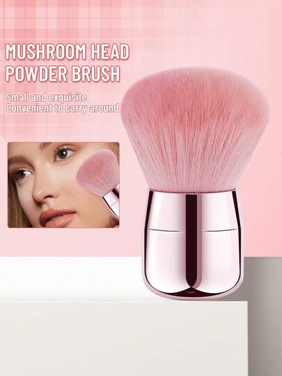 SEPROFE 1支蘑菇粉刷，多功能美甲刷，歌舞伎化妆刷，大号蓬松超柔软纤维，自然均匀贴合面部，适合日常面部化妆或清洁指甲粉。