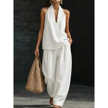 2026 Autumn New Women's Clothing European And American Style Suit Lapel Retro Buckle Denim Top With Wide-Leg Jeans,Conjunto Para Mujer - 淺牛仔 - 查看 11