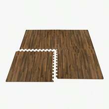 Floor 3/8 Inch Thick Printed Foam Tiles Premium  Grain Interlocking Foam Floor Mats Anti-Fatigue Flooring Stylish Flooring Solution - Walnut - View 5
