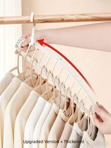 1pc Space-Saving Multifunctional Hanger With Portable Foldable Design, Plastic Wardrobe Organizer Clothes Rack For Closet Storage And Travel Organization, Compact Hanging Solution For Bedroom, Dorm, Apartment - Multicolor - View 3