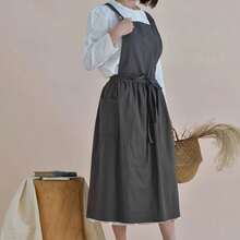 【今季の新作】画用 エプロン レディース 大人 美術 絵画 油絵 作業服 スモッグ 長袖 通気性 汚れ防止 おしゃれ ギフト - グレー - チェックする 3