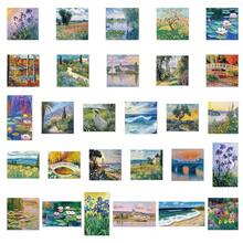 50pcs Oil Painting Sticker Set, Decorative For Furniture, Fridge, TV, Wardrobe, Phone Case, Laptop, Diary, Planner, Skateboard, Guitar - Painting - View 8