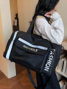 Reflective Trim Sport Duffel Bag | Large Lightweight Travel Tote With Shoe Compartment | Unisex Gym Weekender - Multicolor - View 10