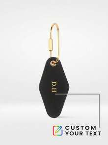 1 pieza Llavero personalizado con letra dorada, llavero de cuero vegano con diamante, regalo de moda y viaje para amigos y familiares - Multicolor - Ver 2