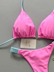 Women Bikini Sets - Watermelon Pink - View 4