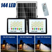 300W LED Solar Flood Lights, 144 LED Solar Outdoor Light, IP67 Waterproof Wide Angle Flood Wall Light, 3 Modes (Light Sensor+Remote+Timer), 8-12H Working Time, ABS+Tempered Glass With Remote Control For Wall Porch, Patio, Backyard, Garden, Barn​, Shed - Star - View 10