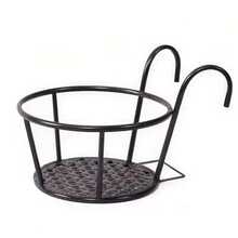 3pcs Set Iron Hanging Flower Pot Holder With Hooks, Flower Pot Container, Metal Plant Hanging Basket Rack, Hanging Flower Stand, Flower Pot Accessories, Suitable For Fence, Terrace, Balcony, Outdoor Plants - 3-piece Set - View 7