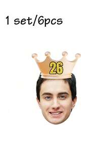 定制生日帽人脸横幅，个性化生日横幅，定制生日人脸照片横幅及年龄，可定制生日派对装饰，横幅上可定制头像，装饰品，可重复使用，适用于节日庆典、周年纪念、婚礼、男士、女士、朋友、家人、圣诞礼物用品、派对热门 - 風格A - 查看 11