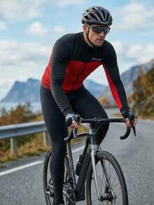 LEOPATRIX 男士骑行夹克，保暖长袖抓绒骑行夹克，带3个后袋，冬季黑色 - 黑色 - 查看 4