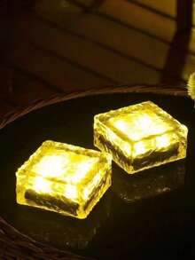 Solar Ground Lights, Outdoor Villa Courtyard Lawn Lights, Waterproof Patio Garden Decorative Ice Brick Buried Lights - Solar Stone Lamp - View 8
