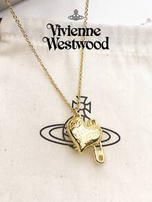 Vivienne Westwood Bộ sưu tập mặt dây chuyền Orietta hình trái tim, dây chuyền mạ vàng, chất liệu đồng thau. - Vàng - Xem 10