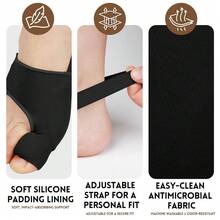 2 Pcs Breathable Comfortable Toe Alignment Splint Socks Bunion Support Corrector For Day Night Wear Foot Care Comfort Socks For Men Women - Black - View 6