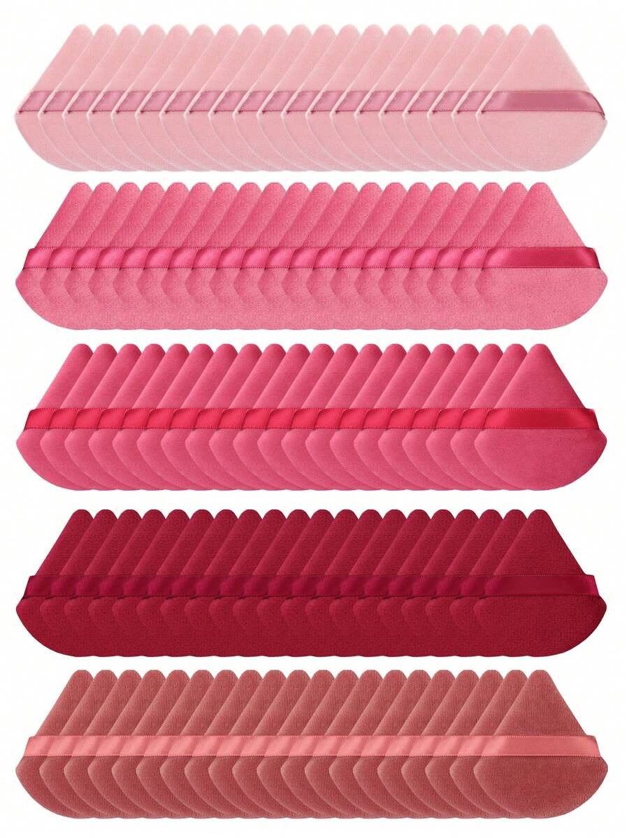 5/10/20/30/50/100pcs Velvet Makeup Sponge Puff, Soft Velvet Material Suitable For Contouring, Eye Area And Corners, Suitable For All Skin Types - Multicolor - View 1