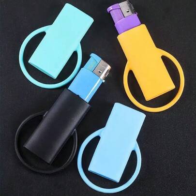 1个/2个/4个装，彩色硅胶打火机保护套，收纳套，香烟配件打火机保护套