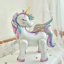 4D Unicorn Aluminum Foil Balloon, Large Unicorn Balloon Suitable For Children's Birthday Party, Gathering Decoration Toy Balloon - Multicolor - View 9