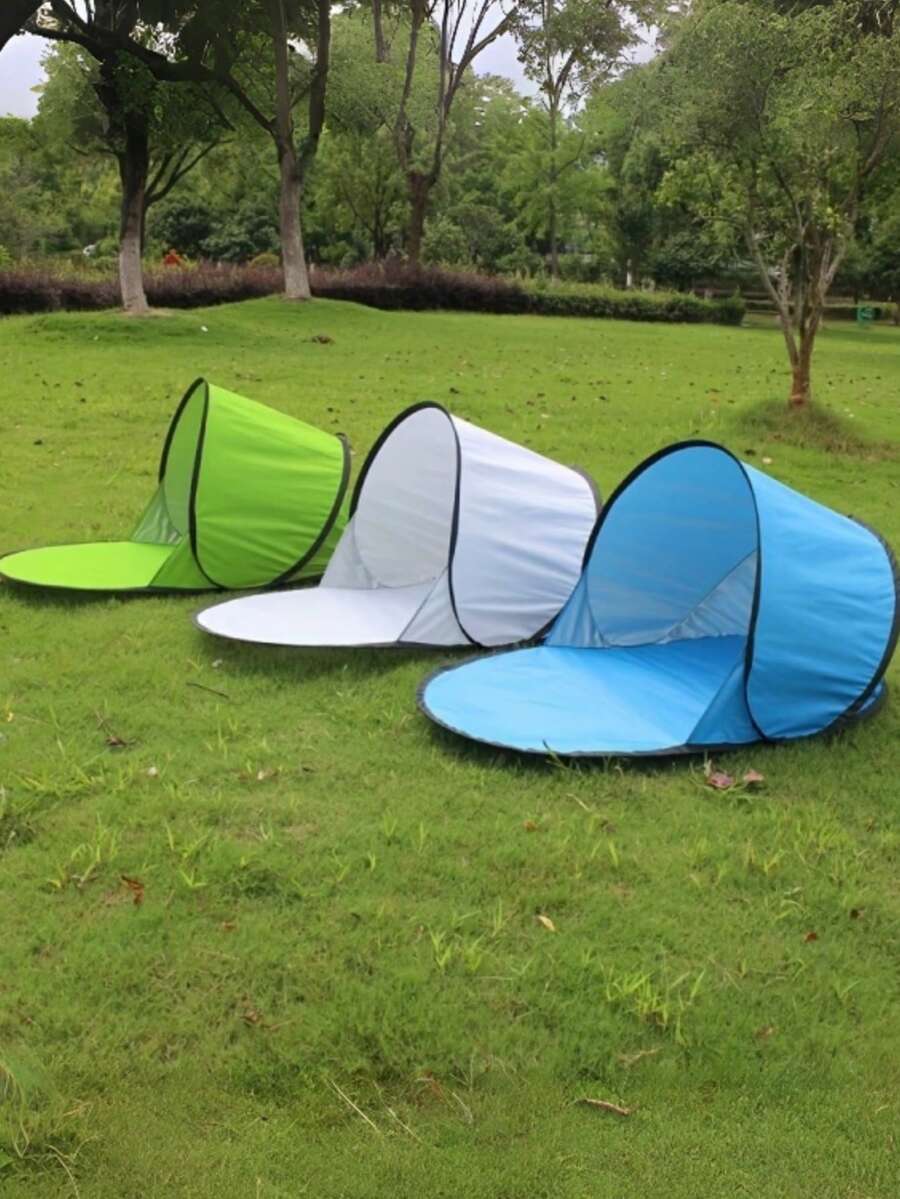 2 piezas Carpa de camping de apertura instantánea - Montaje rápido en 1 segundo, diseño abierto y portátil, adecuado para senderismo, playa, picnic - Multicolor - Ver 1