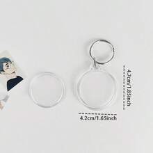 5pcs Blank Photo Frame Keychain Clear Acrylic Keyring Insert Photo Split Key Pendant DIY Key Holder Couple Anniversary Gifts - A - View 8