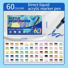 1支装 168/120/72/60/48/36/24/12色丙烯马克笔，软头美术用品水彩笔套装，可混色，无味，不褪色，艺术家涂鸦马克笔 - 直液式馬克筆 - 查看 12