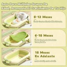 Bañera para Bebé Bañera Plegable con Sensor de Temperatura Cojín Antideslizante y Red para Baño Juego de 3 Lavabos Plegables para Bebé Recién Nacido a 18 Meses Rosa - Rosa - Ver 5