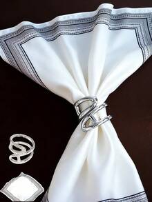 2pcs Women's Silk Scarf Set With Zinc Alloy Scarf Clips - Multicolor - View 1