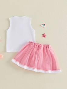 Baby Girls Tank Top Co-Ords - 粉色 - 查看 2