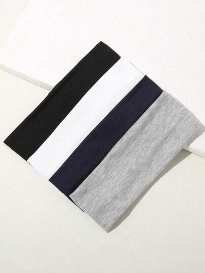 4pcs/Set Solid Color Minimalist Wide Headbands, Suitable For Sports, Casual, Fitness, Absorbing Sweat, Autumn/Winter Hair Accessories, Elegant Headscarves, Soft Headbands For Women