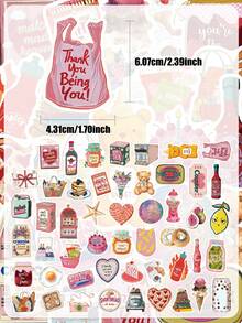 50 piezas Pegatinas lindas Estética Pegatinas impermeables de PVC Adecuado para botellas de agua, álbumes de recortes, patinetas, equipaje, portátiles Suministros para fiestas temáticas DIY Calcomanías - Multicolor - Ver 3