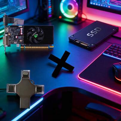 محرك أقراص فلاش USB متعدد الوظائف 4 في 1 سعة 256 جيجابايت، متوافق مع أبل/أندرويد نوع-سي/كمبيوتر، محرك إبهام معدني عالي السرعة 3.0 OTG، توصيل وتشغيل