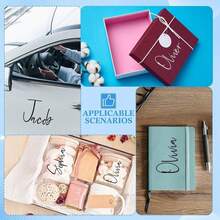 Produs cu design personalizat, 1 bucată: Nume personalizat - Etichetă de identificare pentru carcase de telefon, diverse articole din viață ~ Autocolante din vinil pentru geamuri auto, bărci - Grafică pentru parbriz în stil sport auto - Banner cu literă de nume pentru ușă auto - Autocolant personalizat din vinil - Multicolor - Vizualizare 7