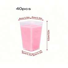 100pcs/50pcs/30pcs/10pcs Set Rectangular Mousse Cups, Dessert Cups, Viral Wooden Pudding Cups, Tiramisu Cups, Pudding Cups, Reusable With Heat And Cold Resistance - Transparent - View 16