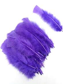 1 Pack Of 20 Pieces Flat Fluffy Turkey/Chicken Feathers Diy Eventaille For Needlework Decor Plume Clothes Accessories Plumas 10-18cm - G - View 11