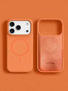 Liquid Silicone Magnetic Phone Case Compatible With IPhone 16 Pro Max Waterproof Shockproof Anti-Fall Scratch Resistant - Orange - View 9