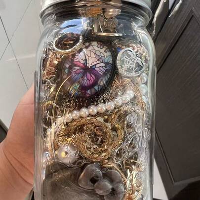 Mystery Jewelry Jar 15PCS Set, Goth Vintage Style, Great Gift For Birthday, Holiday, Girlfriend & Parents