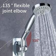 1pc Shower Head Elbow Adapter, Adjustable Shower Arm Extension For Handheld To Overhead Shower Conversion, Stainless Steel Swivel Connector, Easy Installation For Shower Head Upgrade - Multicolor - View 8