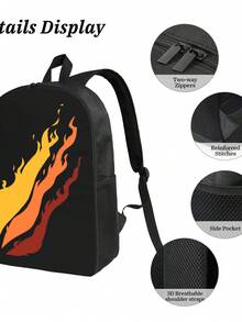 Prestonplayz 600D Oxford Laptop Backpack For Men Women - 15.6 Inch Water Resistant Travel Daypack, Lightweight Casual Bookbag For College Student, Business Commute, Outdoor Hiking - màu đen - Xem 4
