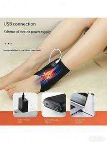 AXH Ankle Heating Pad, Ankle Wrap, Heated Ankle Support, Electric Ankle Stabilizer, Foot Heating Pad, Ankle Support, Adjustable - Black - View 4