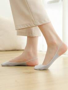 5双装女士夏季透气短袜，超短薄隐形袜，适合搭配高跟鞋 - 彩色 - 查看 4