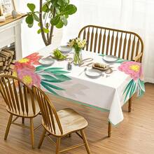 1pc Mother's Day Themed Printed Tablecloth - 100% Polyester, Rectangular, Woven, Suitable For Home Kitchen Dining Room, Parties, Picnics, Dates, Weddings, Theme Parties, Indoor/Outdoor Use, Mother's Day Gift - Multicolor - View 7