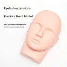 Pro Training Mannequin Flat Head Practice Make Up Eye Lashes Eyelash Extensions,Practice Training Head Manikin Cosmetology Mannequin Doll Face Head - Apricot - View 3