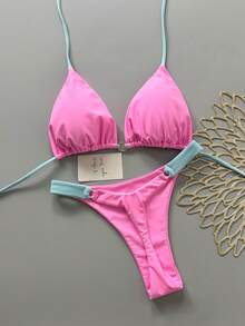 Women Bikini Sets - Watermelon Pink - View 1