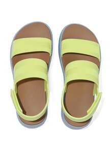 Elegant Platform Sandals For Women Round Toe Hook And Loop Strap Slip On Slides Strapy Flip Flops Wedge Sandals Casual Womens Slippers Party Vacation Walking Beach Indoor Outdoor Spring Mother Gifts Summer Sandals For Women Greenmulti Sandals - 綠多 - 查看 9