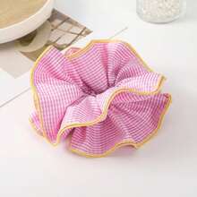 Korean Big Hair Scrunchie Women Girls Elastic Hair Tie Rope Rubber Lattice Hairband Headdress Hair Accessories Ponytail Holde - B - 查看 5
